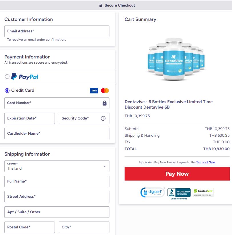 DentaVive Official Website Secure Order Page